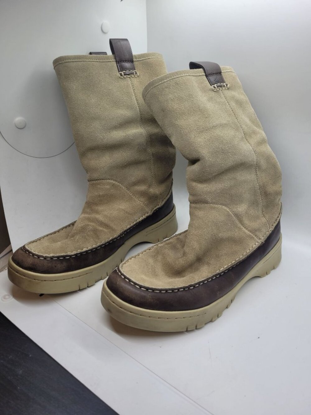 Sperry Womens Leather Upper Boots 7.5M Beige  Brown Snow Rain Fleece comfort - Picture 7 of 8